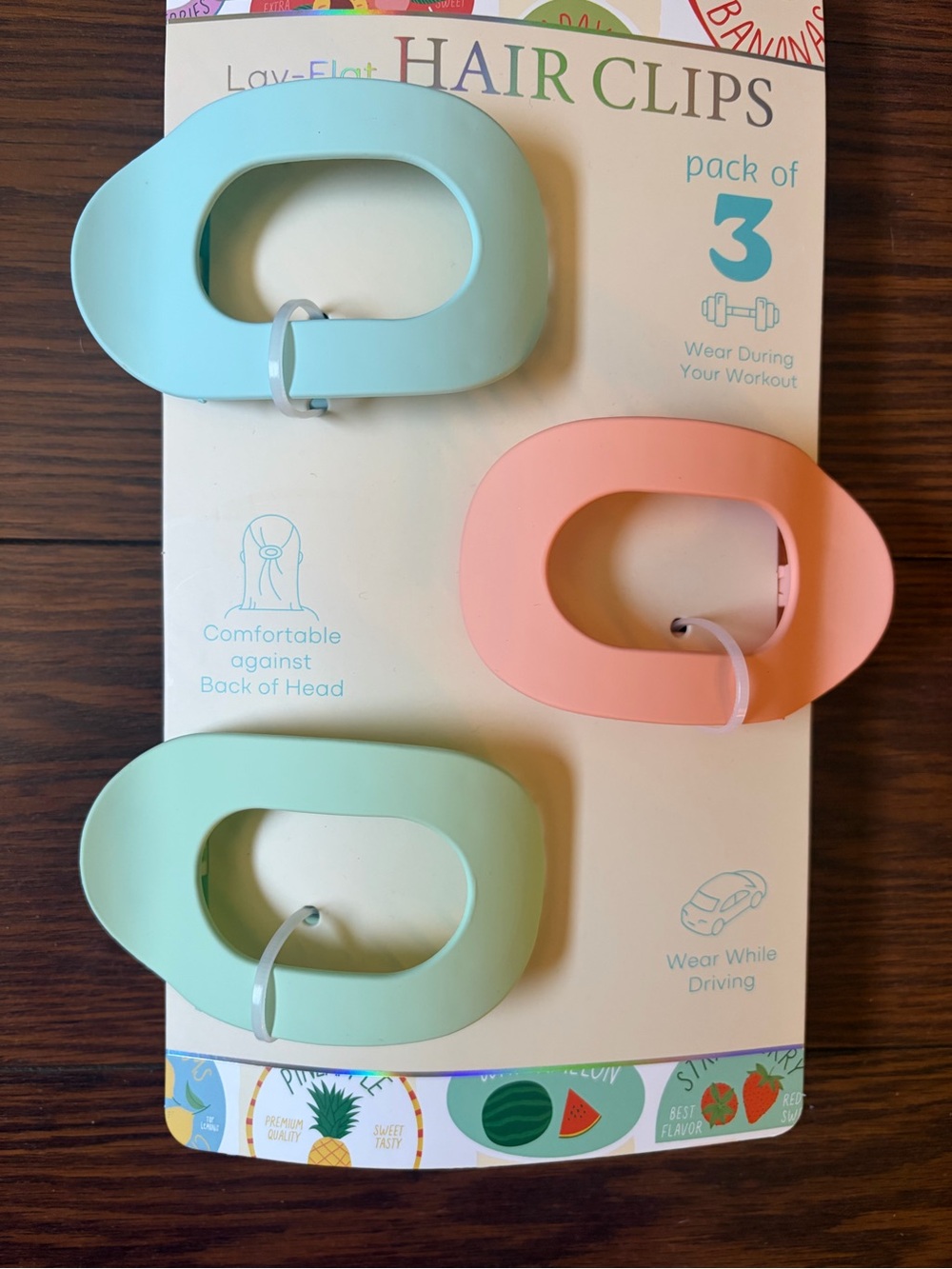 Lay-Flat Hair Clips Pack of 3 – Mint, Coral, Light Blue